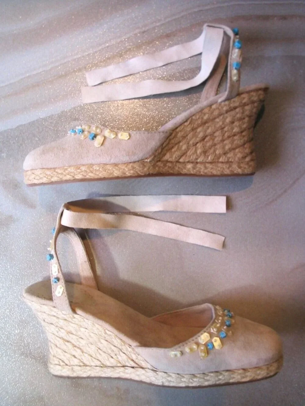 Soft Suede Espadrilles Bo'em Plage Sz 38/7.5